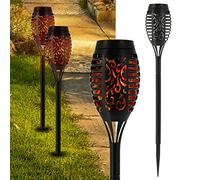 Torche Solaire LED - Cepewa - Effet Flamme - 7 LED SMD - Lampe de Décoration de Jardin - 50 cm