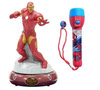 Torche Spiderman et lampe de chevet 3D Ironman 2Pk - Lampe de table pour décoration de chambre, lampe de poche pour enfants pour la maison et les voyages - Cadeau pour les enfants de 3 ans et plus