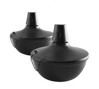 Torches De Table Citronella, Torches De Table En Métal À 2 Packs, Lampes De Poche Rechargeables En Acier Inoxydable, Court Paysage Du Paysage De Jardin, Maison, Terrasse, Assemblage Les Lampes De Poch