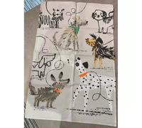 Ulster Weavers - Torchon à Vaisselle pour Chiens Art au Pinceau (74 x 48 cm) - 100% Coton - Lavable - Torchon à Vaisselle pour Chiens en Gris - Accessoires de Cuisine et décoration sur Le thème des
