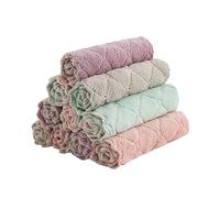 Torchon à chiffon, serviette de vaisselle et de cuisine, en microfibre, velours corail solide double face, fibre de charbon de bambou, huile de vaisselle, chiffon de nettoyage antiadhésif, rangement