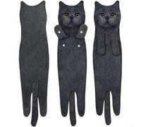 Torchon à vaisselle en fibre super fine douce à séchage rapide à suspendre pour évier de cuisine 60 x 15 cm (chat bleu)