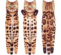Torchon à vaisselle en microfibre à suspendre Motif chat mignon Séchage rapide Doux au toucher pour les amoureux des animaux 60 x 15 cm (chat léopard)