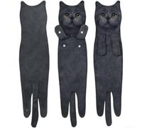 Torchon à vaisselle en microfibre à suspendre Motif chat mignon Tissu de cuisine doux au toucher pour les amoureux des animaux domestiques 60 x 15 cm (chat bleu)