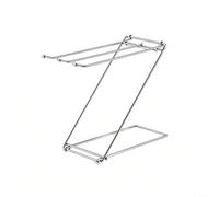 Torchon à vaisselle pliable en acier inoxydable Séchoir Organisateur de cuisine avec ventilation pour éponges et tasses Design triangulaire stable Peu encombrant Argent 26,5 x 21 x 23,8 cm