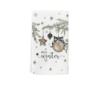 Torchon Cuisine Ballon De Noël Brun Petite Serviette Main Microfibre Séchage Rapide pour Restaurant Bar Salle de Bain Essuie Main Cuisine Absorbant Torchon 1 pièce (40x60 cm)