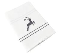 Torchon de cuisine 50x70 cm WAFFLE BRODÉ coton gris broderie cerf