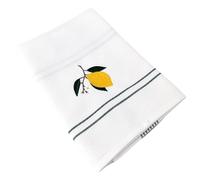 Torchon de cuisine 50x70 cm WAFFLE BRODÉ coton vert broderie citron