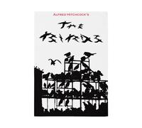 Torchon de Cuisine et Essuie-Mains - Birds Vieille Affiche Anglaise de Film Noir et Blanc Rétro Poster Cinéma Vintage - Linge Décoratif Absorbant Tissage Panama Format 36x50 cm Imprimé en France