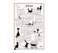 Torchon Dubout Calendrier 2026 ecru 48 x 72 cm Winkler