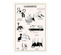 Torchon Dubout La gourmandise ecru 48 x 72 cm Winkler