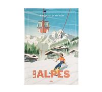 Torchon imprimé en coton multicolore 50x75 - Coucke - Les Alpes