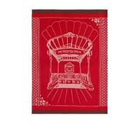 Torchon en jacquard de coton, Métropolitain Rouge