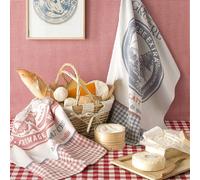 Torchon En Jacquard De Coton Rouge 50x75