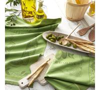 Torchon En Jacquard De Coton Vert 50x75 Vert