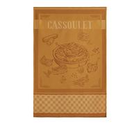 Torchon imprimé en jacquard de coton, CASSOULET Jaune ocre 50 x 75 cm