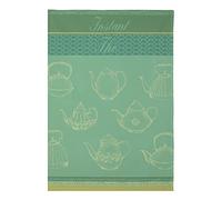 Torchon imprimé en Jacquard de Coton, Instant thé, Vert