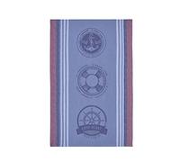 Torchon imprimé en Jacquard de Coton, Nautique,Bleu,50 x 75 cm