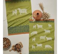 Torchon Imprimé En Jacquard De Coton Vert 50x75 Vert