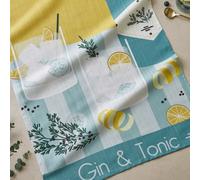 Torchon imprimé en métis, Gin Tonic, 50 x 75 cm, Coucke
