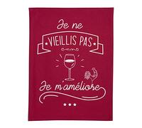 Torchon Je m'améliore rouge 50 x 70 cm Winkler