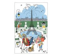 Torchon Les jardins parisiens blanc 48 x 72 cm Winkler