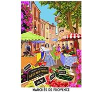 Torchon Marchés de Provence 50 cm x 70 cm