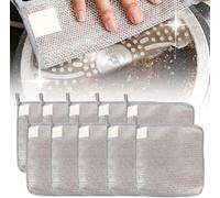 Torchon Multifonctionnel Anti-Rayures,Chiffons à Vaisselle en Fil Métallique Polyvalents pour Humides Et Secs, Chiffons à Vaisselle en Fil Métallique Double Couche, Torchons en Microfibre (10PCS)