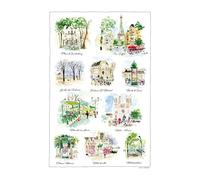 Torchon Paris scénettes blanc 48 x 72 cm Winkler