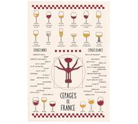Torchon Vins et cépages ecru 50 x 70 cm Winkler