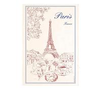 Torchons & bouchons - Français Petit Déjeuner romantique Paris Tour Eiffel Serviette de cuisine en coton