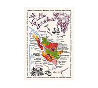 TORCHONS & BOUCHONS-French Le Vignoble carte-Plaque de cuisine en coton