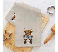 Torchons de cuisine amusants avec vache des Highlands, torchons absorbants et doux pour thé, torchons de main, torchons en gaufre pour lire le journal, pour cuisine, salle de bain, salon, ferme
