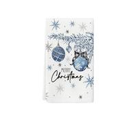 Torchons de Cuisine Ballon De Noël Bleu Essuie Main Toucher Doux Facile à Nettoyer Lavable Serviette de Table en Tissu Microfibre Serviettes et Torchons à Vaisselle 4 pièces (40x60 cm)