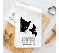 Torchons de cuisine en microfibre absorbante motif chat amusant - Torchon décoratif gaufré pour cuisine, maison, salle de bain, cadeaux pour les amoureux des chats