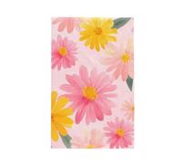 Torchons de cuisine en tissage gaufré avec boucle de suspension - Chiffons de nettoyage absorbants et à séchage rapide - Motif marguerites colorées