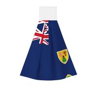 Torchons de cuisine en velours corail avec drapeau des îles Turques et Caïques