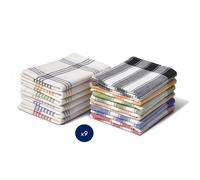 Torchons de cuisine - HOME LINGE PASSION - Lot de 9 - 100% coton - Multicolore - 50x70 cm