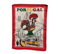 Torchons de cuisine portugaise avec motifs colorés Monuments et motifs artistiques du Portugal, 100 % coton, multi-usages, beau cadeau du Portugal (motif de chien en rouge)