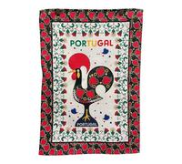 Torchons de cuisine portugaise avec motifs colorés Monuments et motifs artistiques du Portugal, 100 % coton, multi-usages, beau cadeau du Portugal (motif de chien avec cœurs)