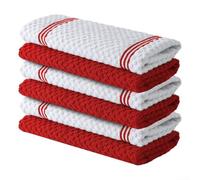 Torchons de cuisine réutilisables en coton éponge très absorbant pour réduire la dépendance des serviettes en papier à usage unique (rouge)