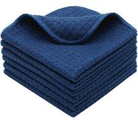 Torchons de Cuisine Super Absorbant Microfibre Chiffon nettoyant Serviettes de Cuisine Lavette Bleu Marin 6 Pack 30cmx30cm