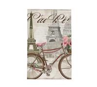 Torchons de cuisine super absorbants, 66 x 40,6 cm, motif tour Eiffel vintage Paris avec fleurs, tissu gaufré pour nettoyer et sécher