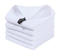 Torchons en coton doux avec texture à armure gaufrée conçus pour un contrôle absorbant les déversements et un séchage rapide, lavables en machine pour une utilisation répétée (blanc)
