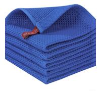 Torchons en coton doux avec texture à armure gaufrée conçus pour un contrôle absorbant les déversements et un séchage rapide, lavables en machine pour une utilisation répétée (bleu et bleu)