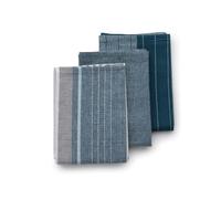 Torchons Kela, 65x45 cm, bleus, lot de 3.