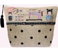 Torebka Le Bonheur des Dames, zestaw do haftu krzyżykowego "Pochette Couture Kokeshi", 23x17x8,5cm