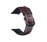 Torehueju 18-26mm Bracelet de montre vintage en cuir de vache ciré à l'huile, épais, pour montre intelligente, 24mm