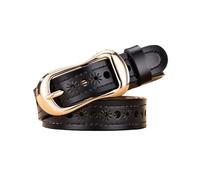 Torehueju Ceinture fine et décontractée en cuir de vache ajouré Vintage pour femmes, 105-115cm, pour jeans, shorts