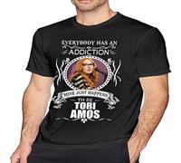Tori Amos T Shirt Men's Fashion Cotton Crew Neck Short Sleeve Tunics T-Shirt Black S